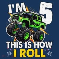 IM 5 This Is How I Roll Monster Truck 5th Birthday Beanie thumb 2