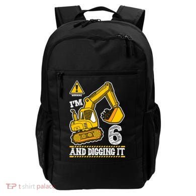 IM 6 And Digging It 6th Birthday Boy Construction Backpack