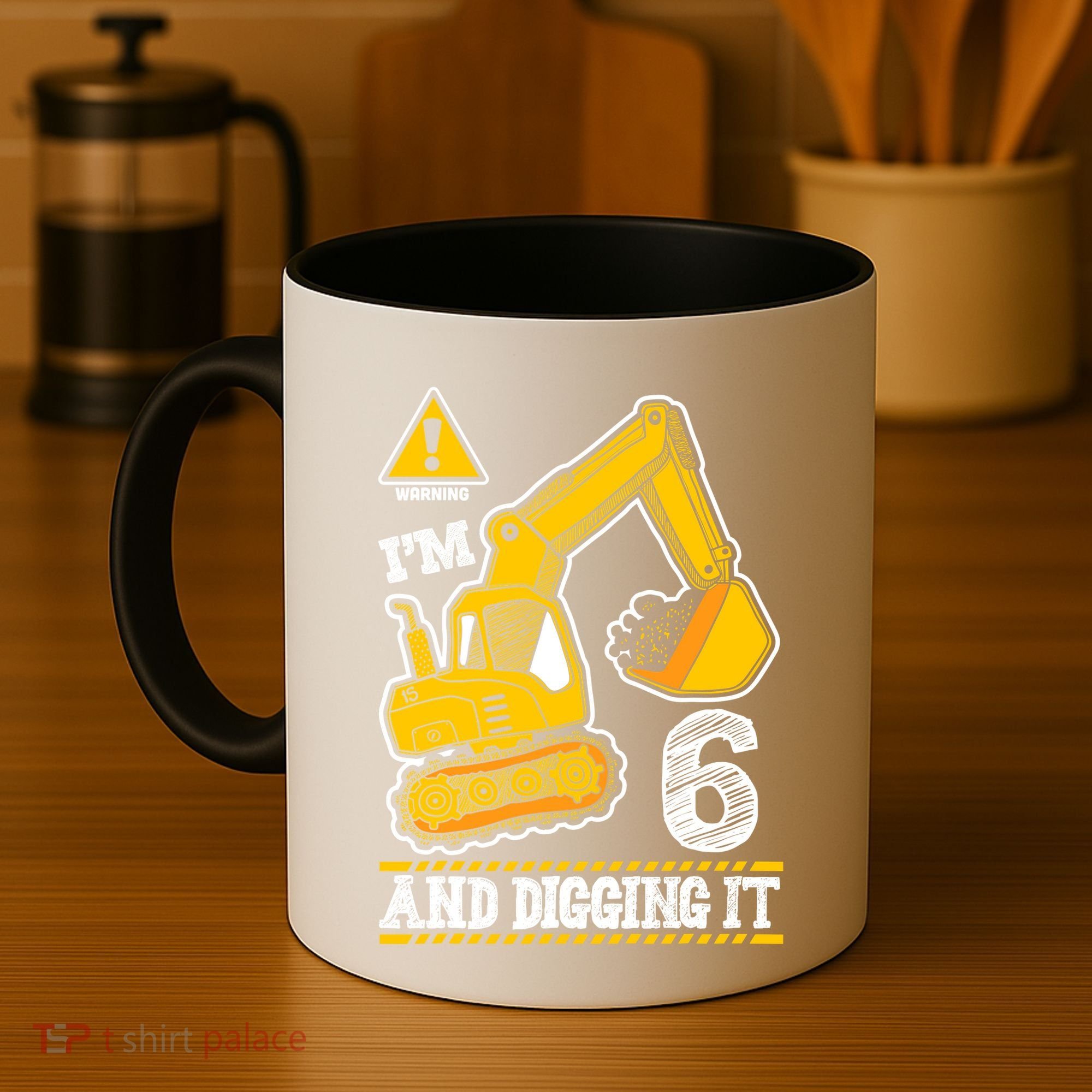 IM 6 And Digging It 6th Birthday Boy Construction Coffee Mug