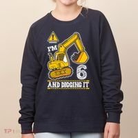 IM 6 And Digging It 6th Birthday Boy Construction Women's Sweatshirt thumb 0