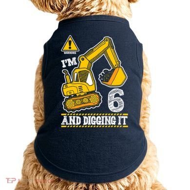 IM 6 And Digging It 6th Birthday Boy Construction Doggie Tank