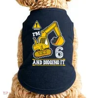 IM 6 And Digging It 6th Birthday Boy Construction Doggie Tank thumb 0