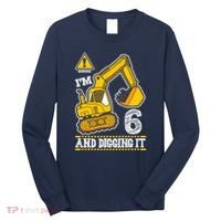 IM 6 And Digging It 6th Birthday Boy Construction Long Sleeve Shirt thumb 0