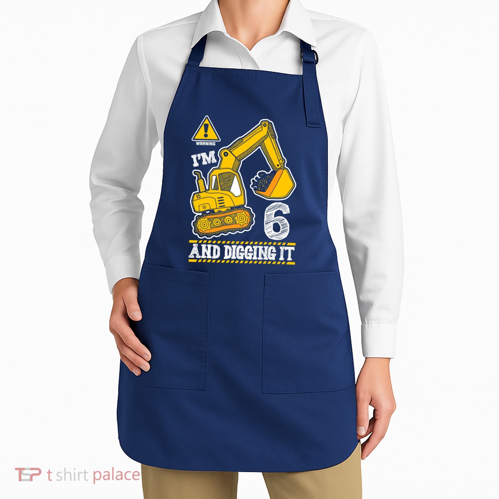 IM 6 And Digging It 6th Birthday Boy Construction Apron