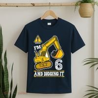 IM 6 And Digging It 6th Birthday Boy Construction T-Shirt thumb 2