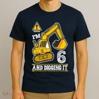 IM 6 And Digging It 6th Birthday Boy Construction T-Shirt thumb 3