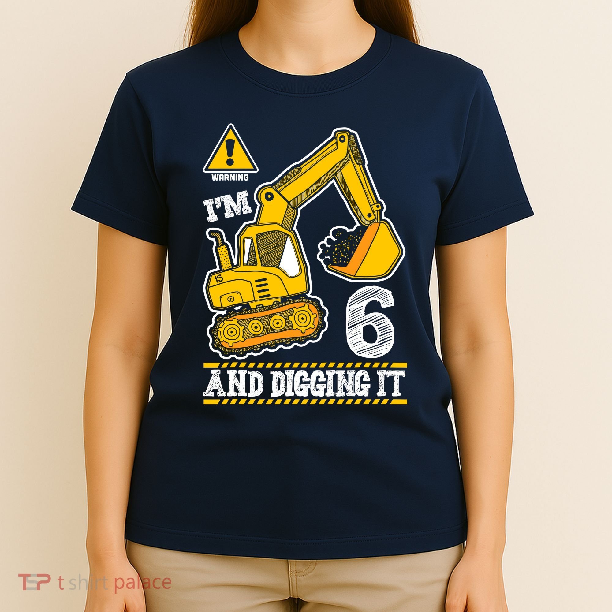 IM 6 And Digging It 6th Birthday Boy Construction T-Shirt
