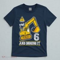 IM 6 And Digging It 6th Birthday Boy Construction T-Shirt thumb 5