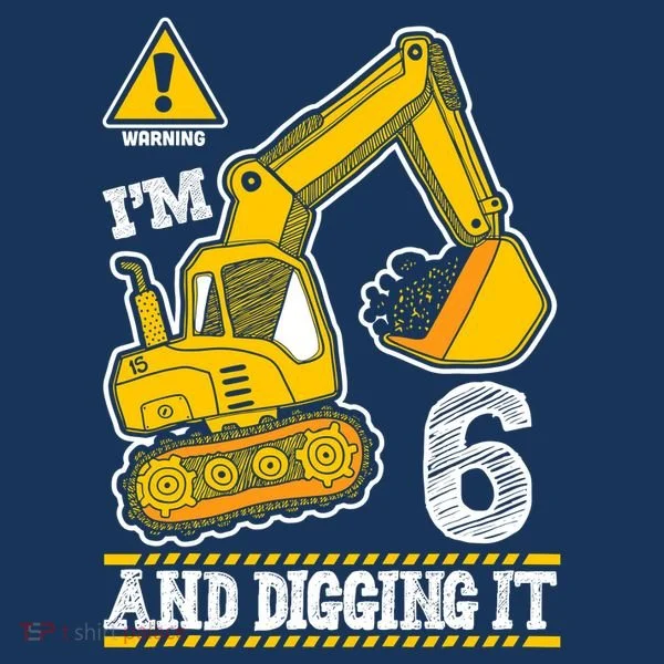 IM 6 And Digging It 6th Birthday Boy Construction Bucket Hat