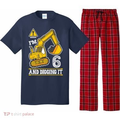 IM 6 And Digging It 6th Birthday Boy Construction Pajama Set