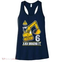 IM 6 And Digging It 6th Birthday Boy Construction Women's Tank Top thumb 0