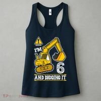 IM 6 And Digging It 6th Birthday Boy Construction Women's Tank Top thumb 3