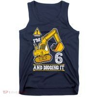 IM 6 And Digging It 6th Birthday Boy Construction Tank Top thumb 0