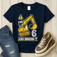 IM 6 And Digging It 6th Birthday Boy Construction Women's T-Shirt thumb 3