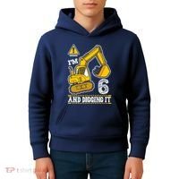 IM 6 And Digging It 6th Birthday Boy Construction Kids Hoodie thumb 4
