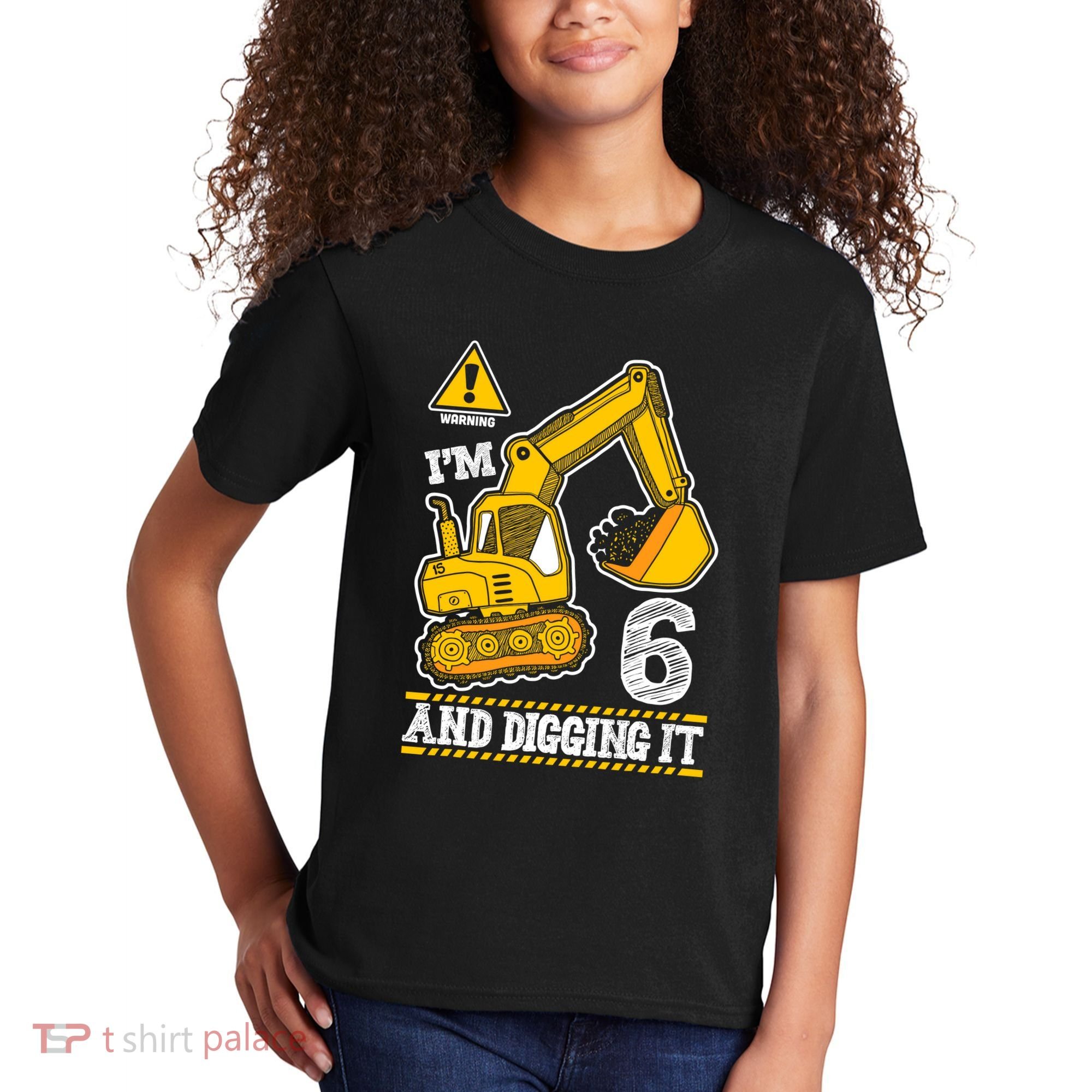 IM 6 And Digging It 6th Birthday Boy Construction Kids T-Shirt