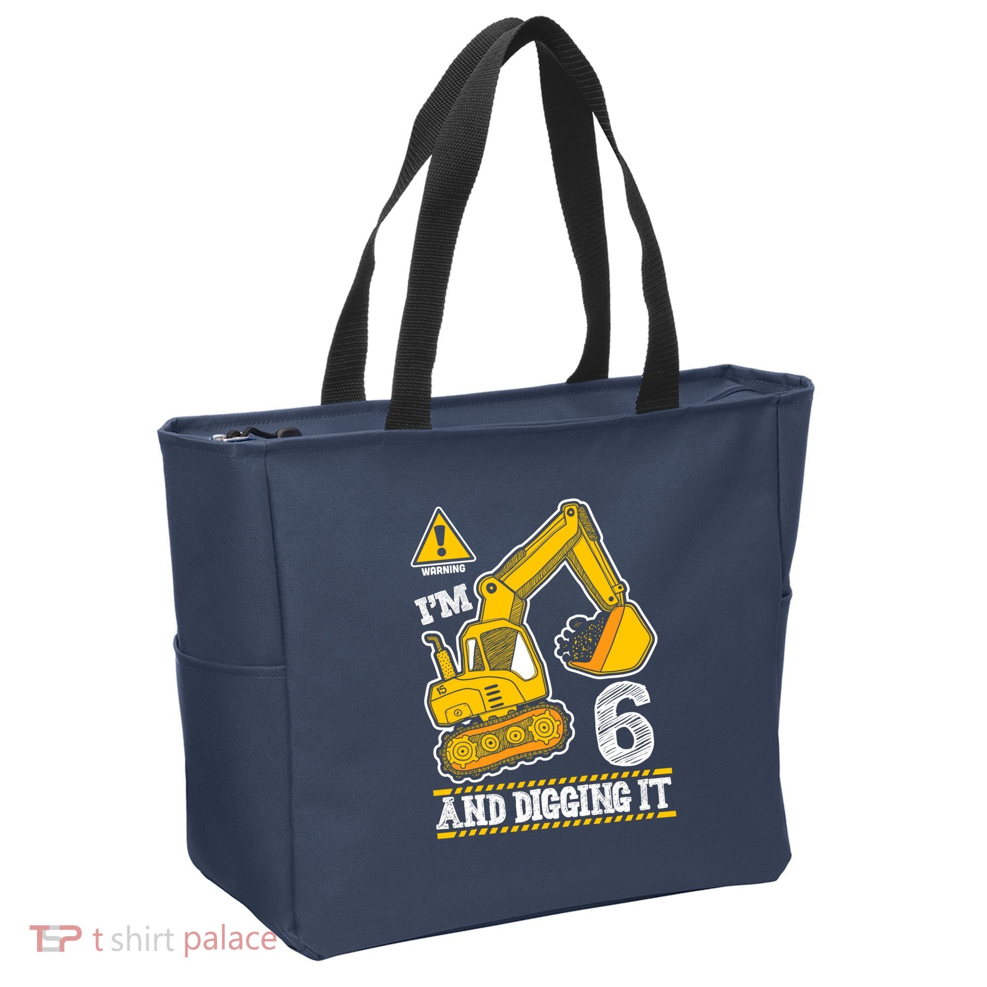 IM 6 And Digging It 6th Birthday Boy Construction Tote Bag