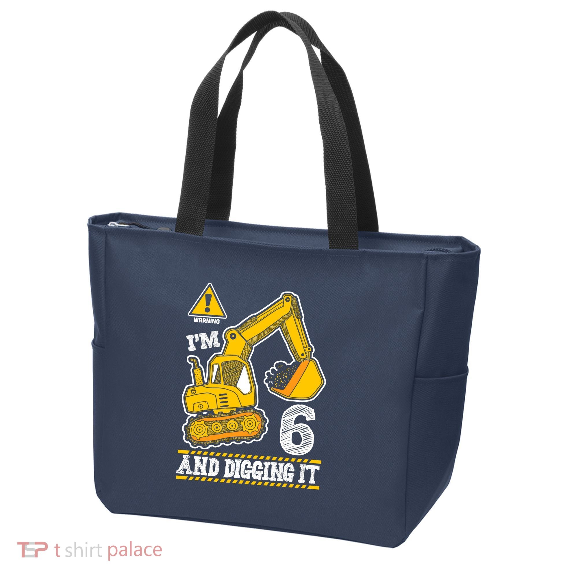 IM 6 And Digging It 6th Birthday Boy Construction Tote Bag