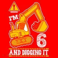 IM 6 And Digging It 6th Birthday Boy Construction Santa Hat thumb 1