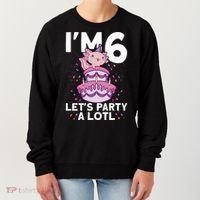 I'm 6 Bday Axolotl Party Cute 6th Birthday Axolotl Women's Sweatshirt thumb 0