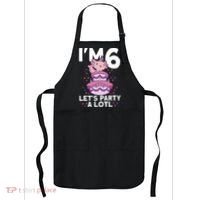 I'm 6 Bday Axolotl Party Cute 6th Birthday Axolotl Apron thumb 0