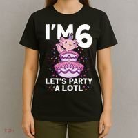 I'm 6 Bday Axolotl Party Cute 6th Birthday Axolotl T-Shirt thumb 4