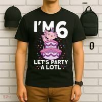 I'm 6 Bday Axolotl Party Cute 6th Birthday Axolotl T-Shirt thumb 6