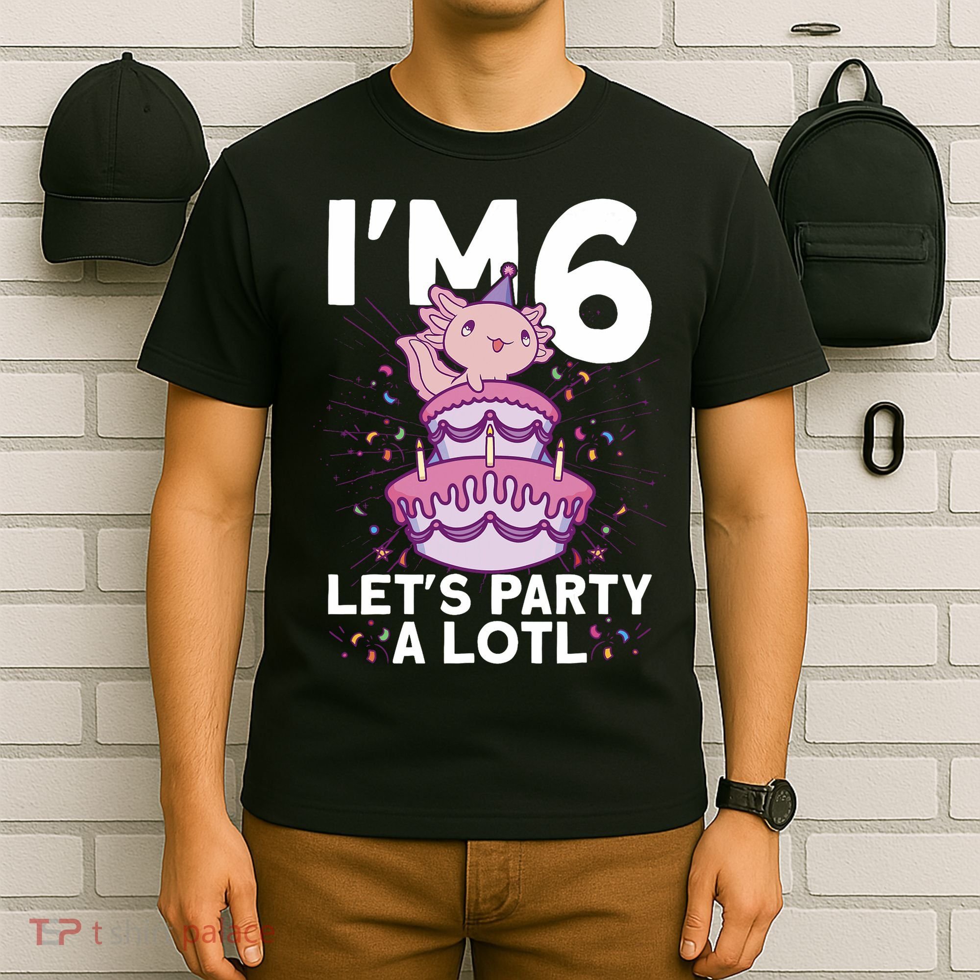 I'm 6 Bday Axolotl Party Cute 6th Birthday Axolotl T-Shirt