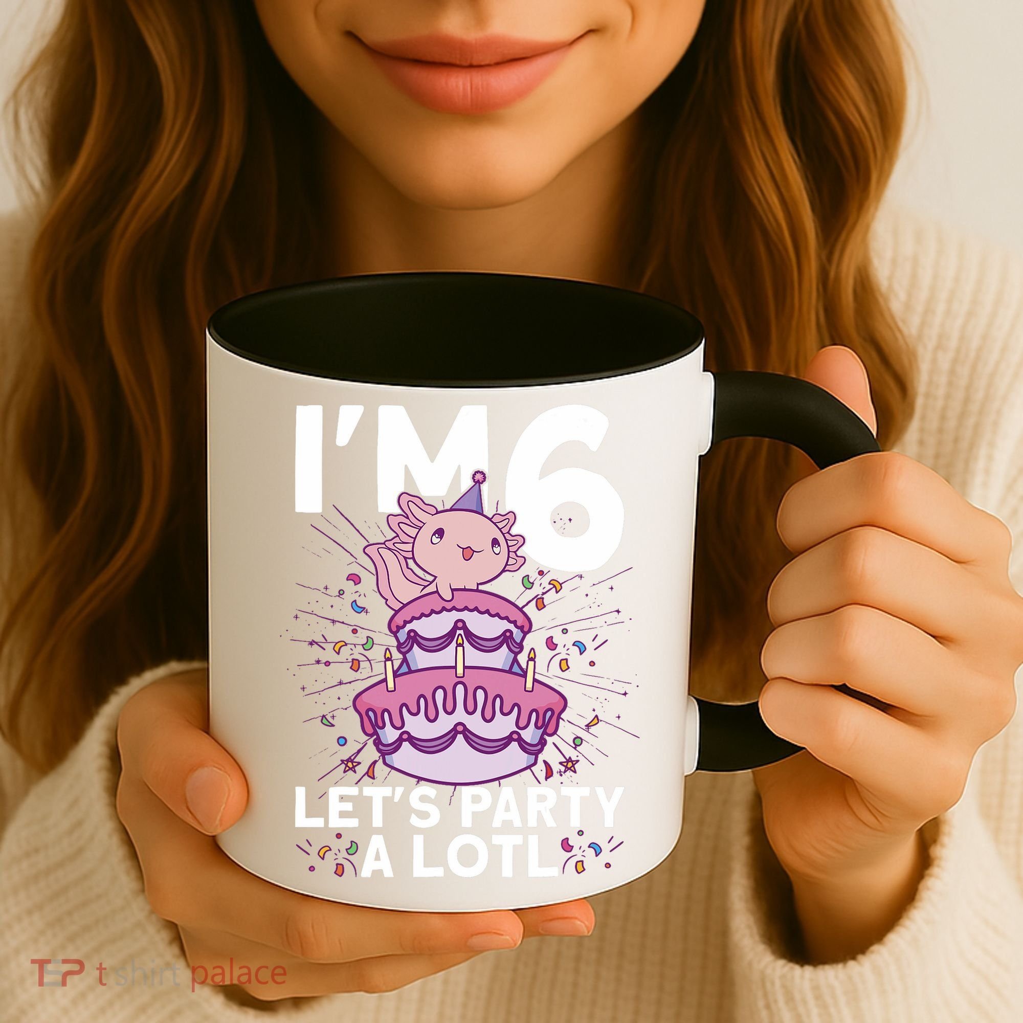 I'm 6 Bday Axolotl Party Cute 6th Birthday Axolotl Coffee Mug