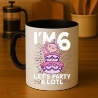 I'm 6 Bday Axolotl Party Cute 6th Birthday Axolotl Coffee Mug thumb 4