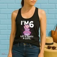 I'm 6 Bday Axolotl Party Cute 6th Birthday Axolotl Women's Tank Top thumb 2
