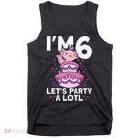 I'm 6 Bday Axolotl Party Cute 6th Birthday Axolotl Tank Top thumb 0