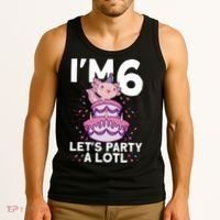 I'm 6 Bday Axolotl Party Cute 6th Birthday Axolotl Tank Top thumb 3