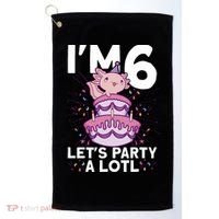 I'm 6 Bday Axolotl Party Cute 6th Birthday Axolotl Golf Towel thumb 0