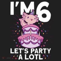 I'm 6 Bday Axolotl Party Cute 6th Birthday Axolotl Golf Towel thumb 3