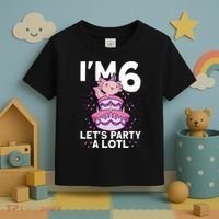I'm 6 Bday Axolotl Party Cute 6th Birthday Axolotl Toddler T-Shirt thumb 3