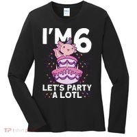 I'm 6 Bday Axolotl Party Cute 6th Birthday Axolotl Women's Long Sleeve Shirt thumb 0