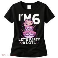 I'm 6 Bday Axolotl Party Cute 6th Birthday Axolotl Women's T-Shirt thumb 0