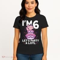 I'm 6 Bday Axolotl Party Cute 6th Birthday Axolotl Women's T-Shirt thumb 4