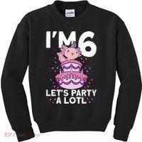 I'm 6 Bday Axolotl Party Cute 6th Birthday Axolotl Kids Sweatshirt thumb 0
