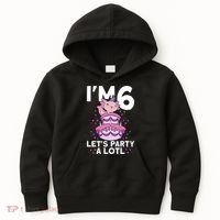 I'm 6 Bday Axolotl Party Cute 6th Birthday Axolotl Kids Hoodie thumb 0