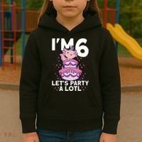 I'm 6 Bday Axolotl Party Cute 6th Birthday Axolotl Kids Hoodie thumb 3