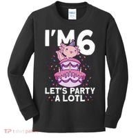I'm 6 Bday Axolotl Party Cute 6th Birthday Axolotl Kids Long Sleeve Shirt thumb 0