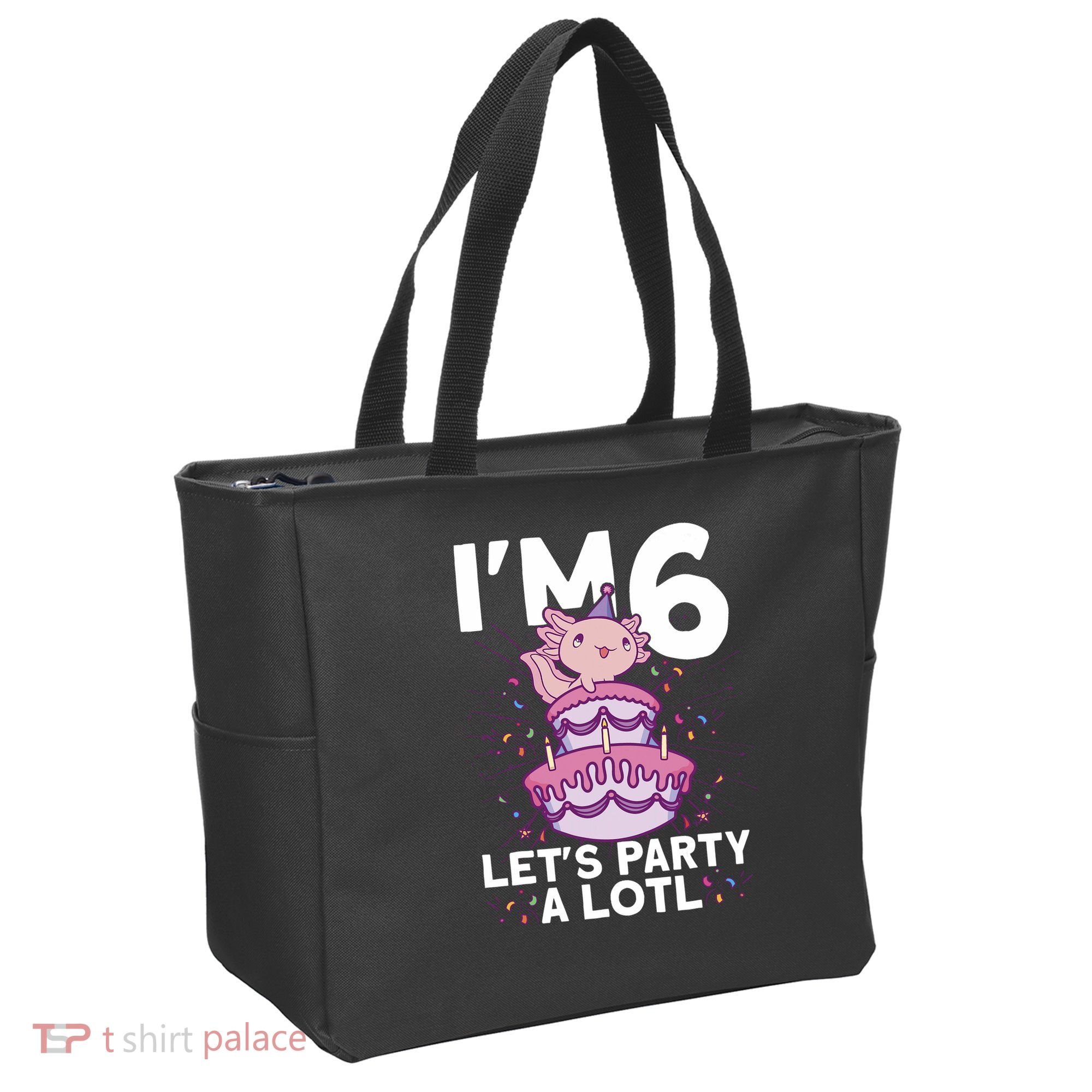 I'm 6 Bday Axolotl Party Cute 6th Birthday Axolotl Tote Bag