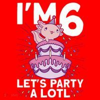 I'm 6 Bday Axolotl Party Cute 6th Birthday Axolotl Santa Hat thumb 1