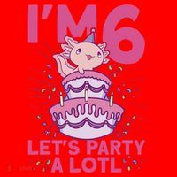 I'm 6 Bday Axolotl Party Cute 6th Birthday Axolotl Santa Hat thumb 1