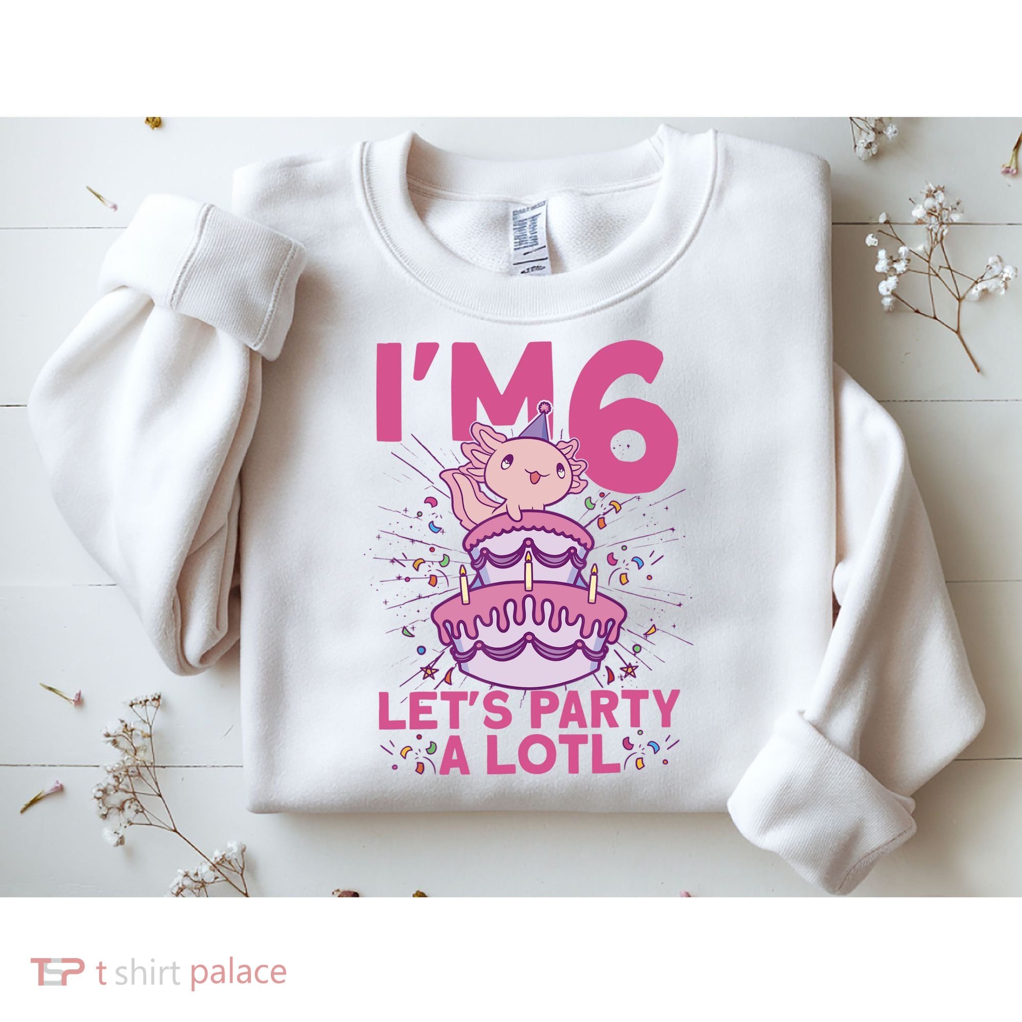 I'm 6 Bday Axolotl Party Cute 6th Birthday Axolotl Sweatshirt