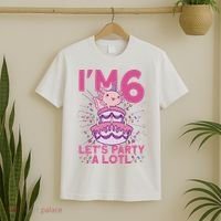 I'm 6 Bday Axolotl Party Cute 6th Birthday Axolotl T-Shirt thumb 2