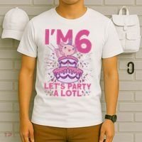I'm 6 Bday Axolotl Party Cute 6th Birthday Axolotl T-Shirt thumb 6