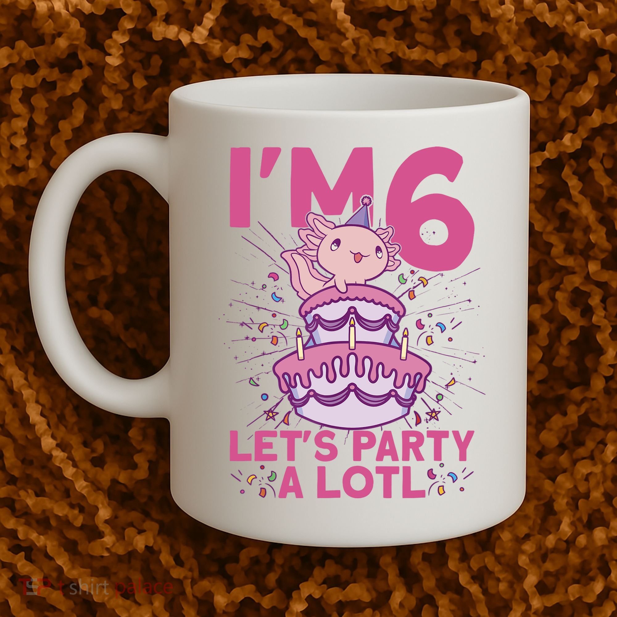 I'm 6 Bday Axolotl Party Cute 6th Birthday Axolotl Coffee Mug